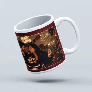Enjoying the Little Things personalized white coffee mug with custom photo and text