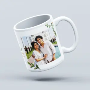 Family Memories personalized white coffee mug with custom family photos
