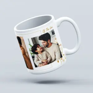 Journey of the Love personalized white coffee mug with custom photos